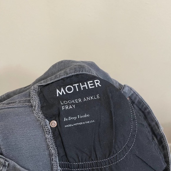MOTHER The Looker Ankle Fray Raw Hem Skinny Denim Jeans Deep Voodoo Gray 27 - Picture 10 of 12